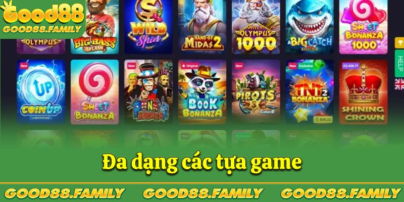 Đa dạng các tựa game hot tại nhà cái